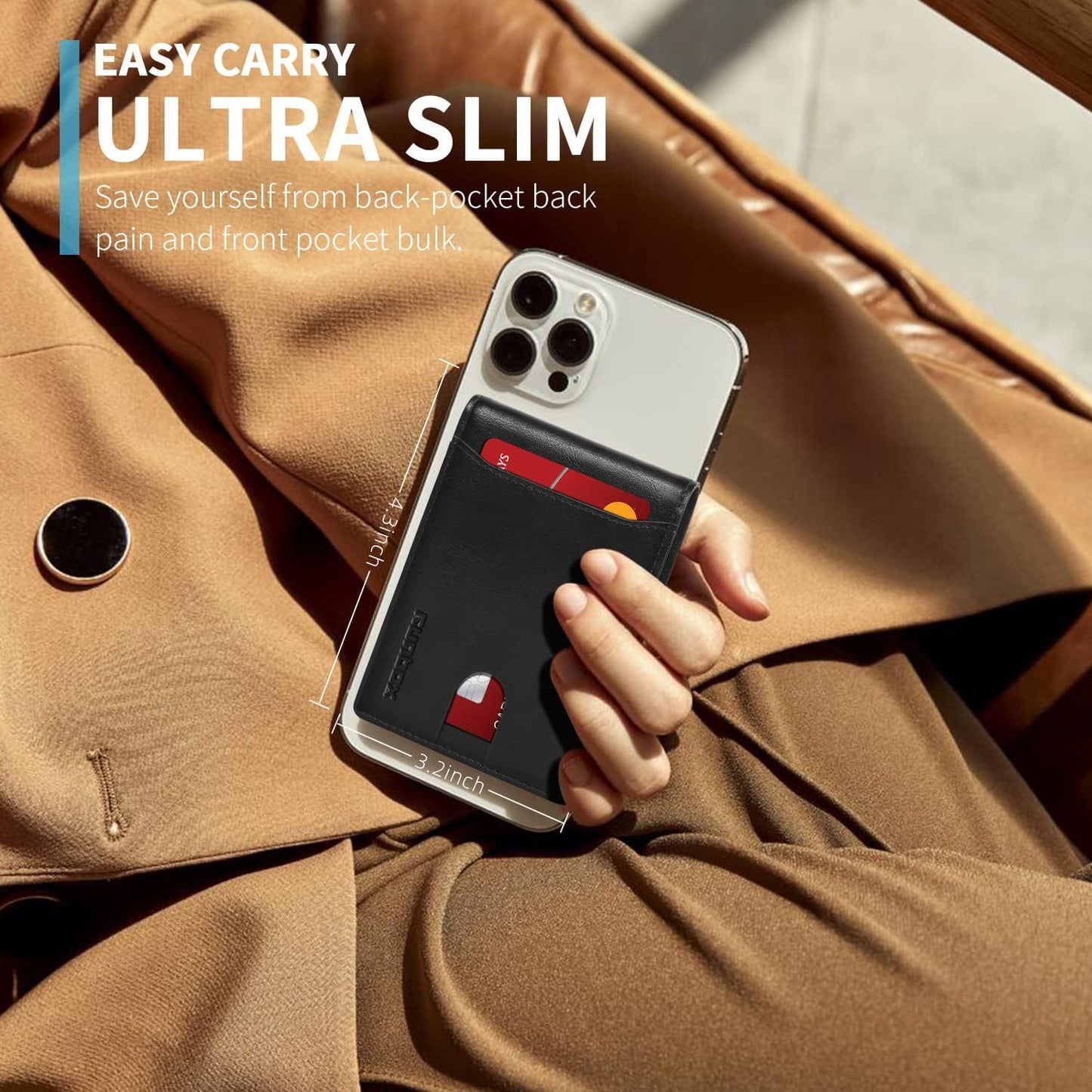 RUNBOX Novelty Wallet for Men Slim 11 Credit Card Holder Slots Leather RFID Blocking Small Thin Men's Wallet Bifold Minimalist Front Pocket Large Capacity Gift Box