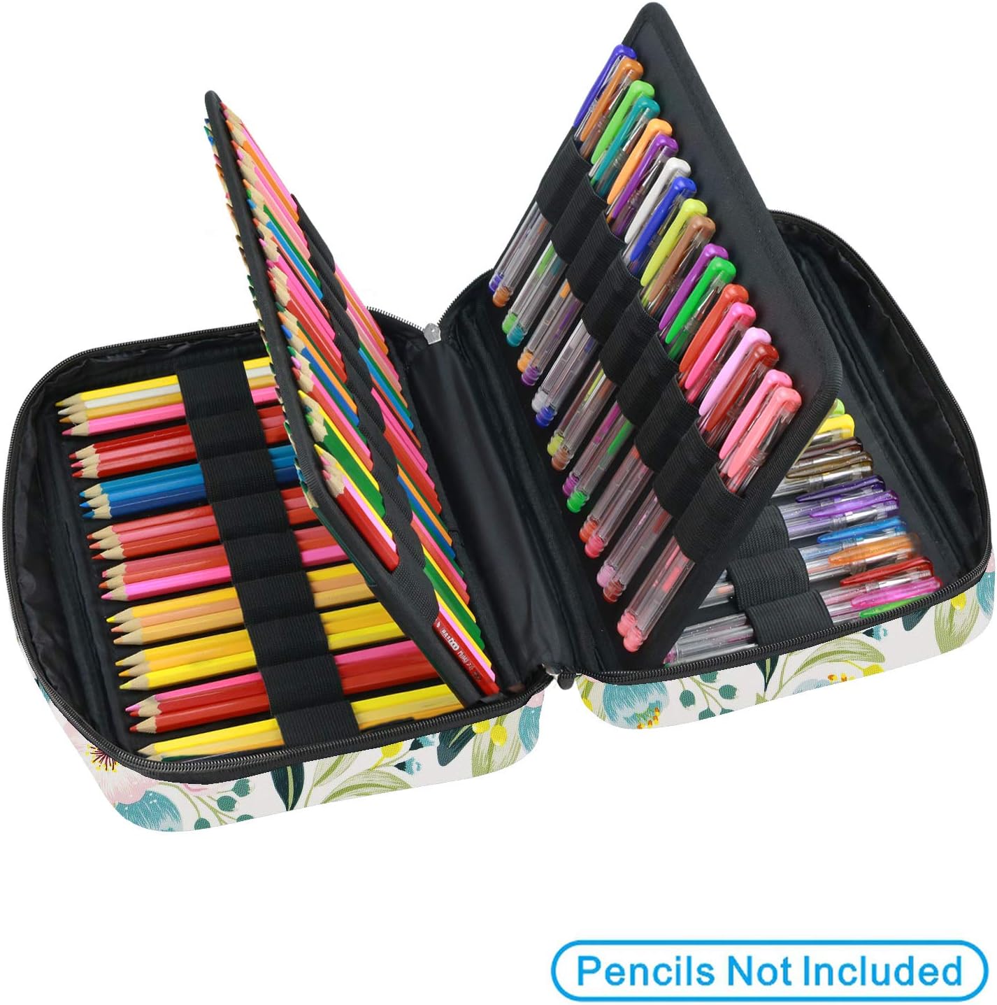 YOUSHARES 166 Slots Colored Pencil Case Holder - Pen Case Organizer with Multilayer Holder for Prismacolor Colored Pencils & Gel Pen of Adult & Artist (blossom)