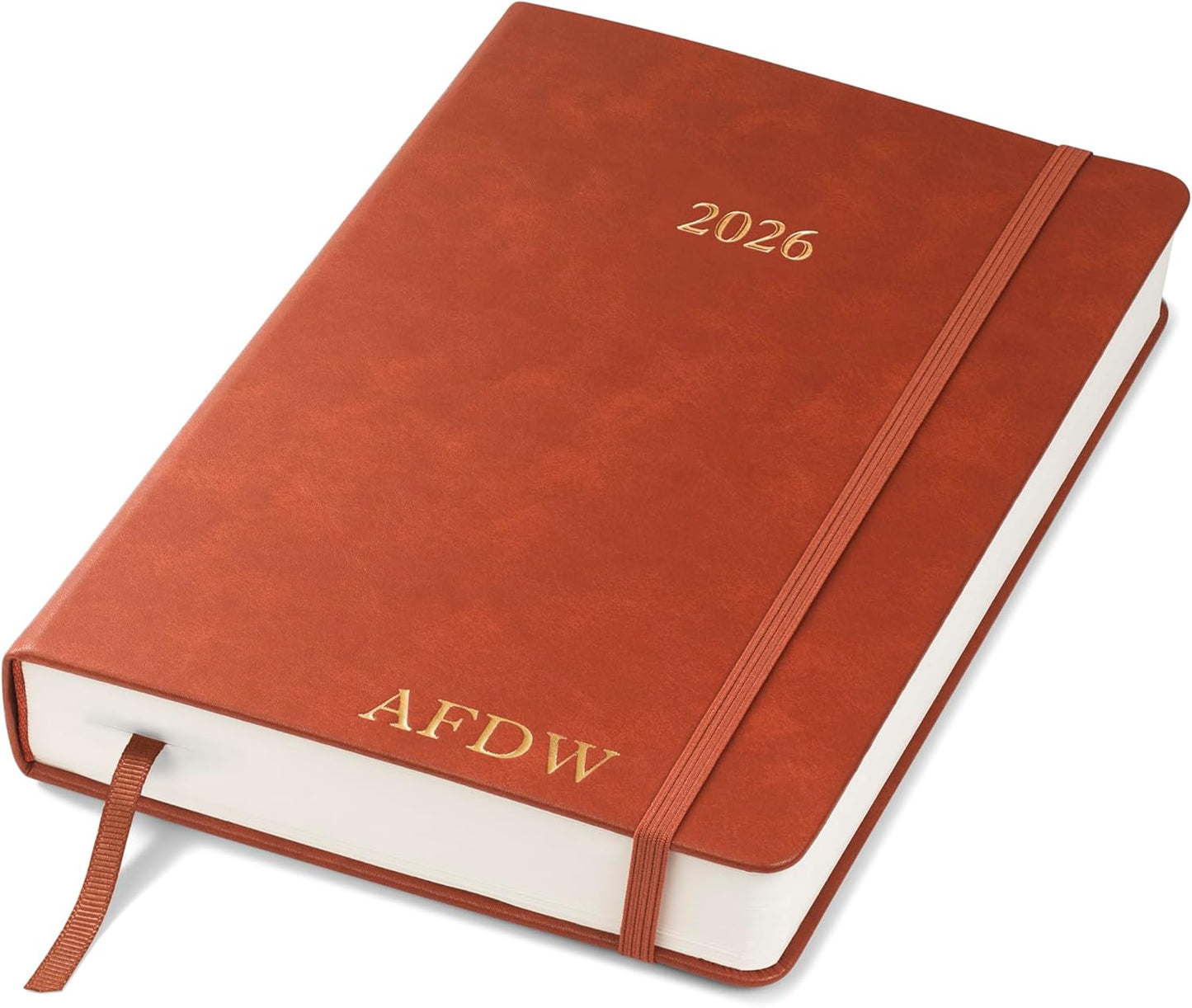 Wykeham's Executive 2026 Daily Journal Planner – US Public Holidays & Format – Customization Available (Personalized Brown, 8.5"×5.5")