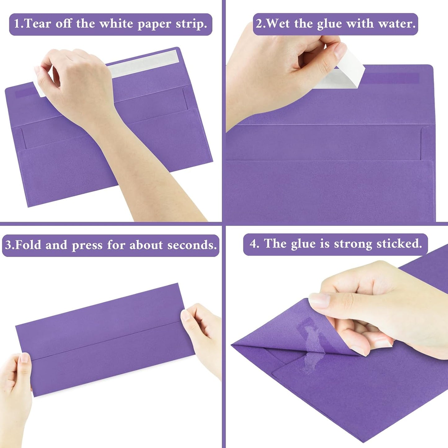 200 Pack #10 Business Envelopes, Dark Purple Standard Envelopes Self Seal, Letter Size Mailing Envelopes for Checks Letters Invoices Christmas Birthday Graduation Wedding, 4 1/8 x 9 1/2 Inch