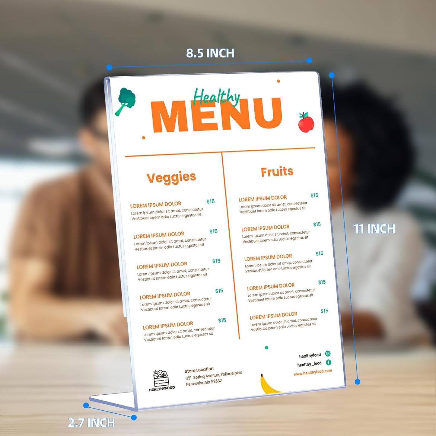 24 Pack Acrylic Sign Holder 8.5 x 11, Clear Plastic Display Stands for Tabletop, L-Shape Acrylic Stands for Flyers, Documents, Office, Restaurants, Vertical Sign Holder 8.5x11 for Desktop