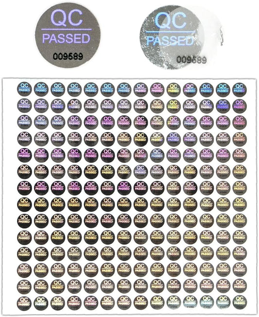 1500pcs Silver High Security Seals Tamper Evident Sticker Warranty Void QC Passed Labels Hologram Stickers with Unique Serial Numbering 0.4Inch,GQYH