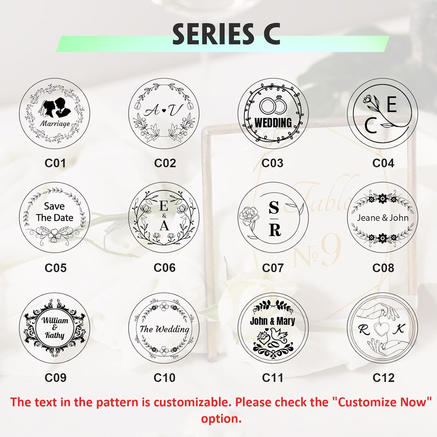 Personalized Wax Seal Stamp with Optional Handle - Custom Sealing Wax Stamp Made Name Letter Logo Wedding Invitation