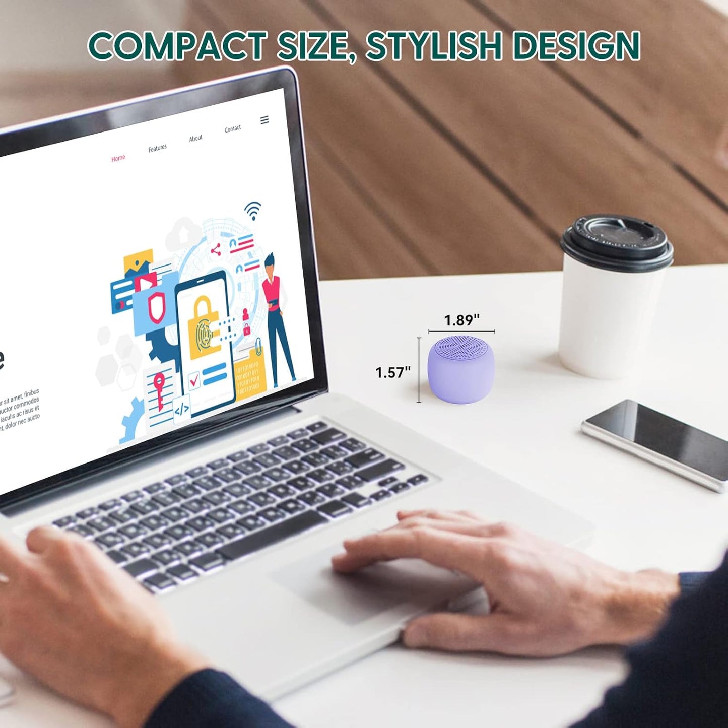 White Noise Machine Babelio Mini Sound Machine for Adults Kids Baby | 15 Non-looping Sounds | Timer | Easy to Pocket and Travel - Purple