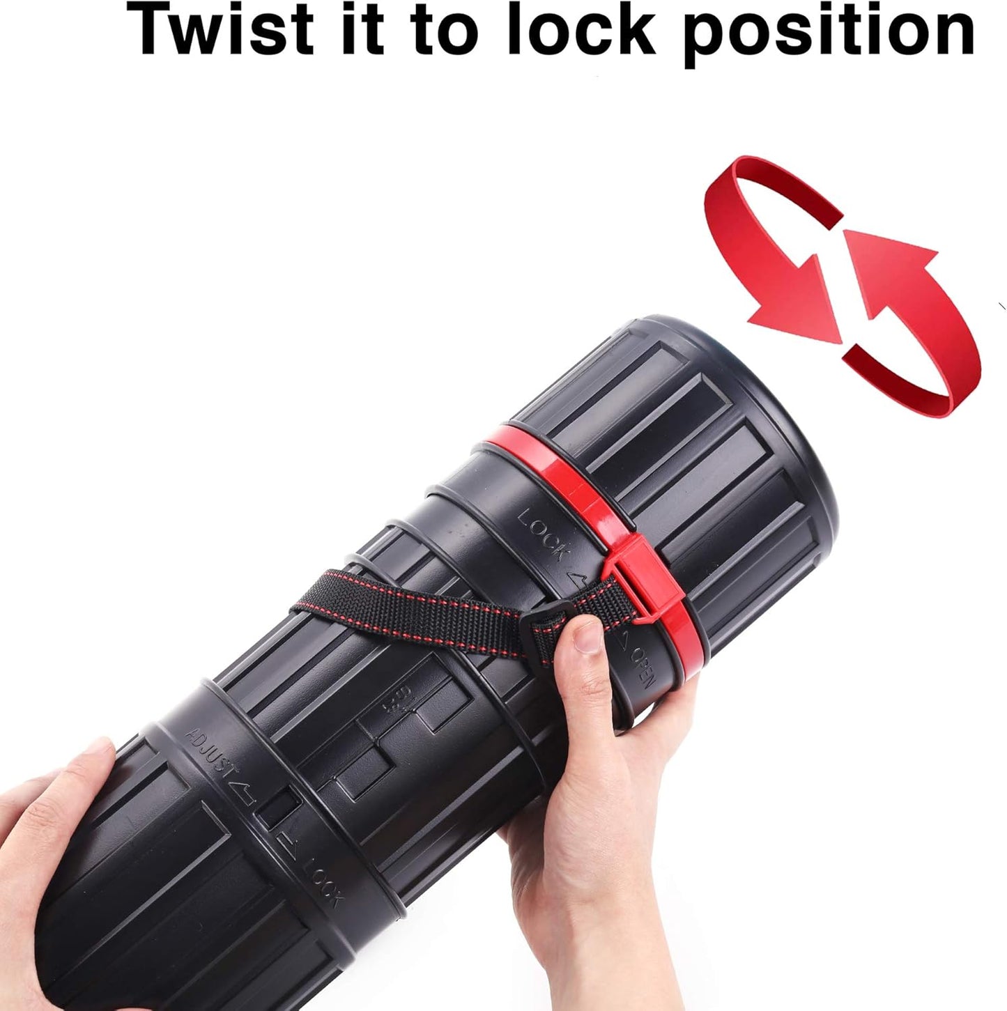 CALPALMY 2-Pack XX-Large Extendable Poster Tubes Expand from 30.5” to 50” with Shoulder Strap | Carry Documents, Blueprints, Drawings and Art | Black Portable Durable Round Storage Cases