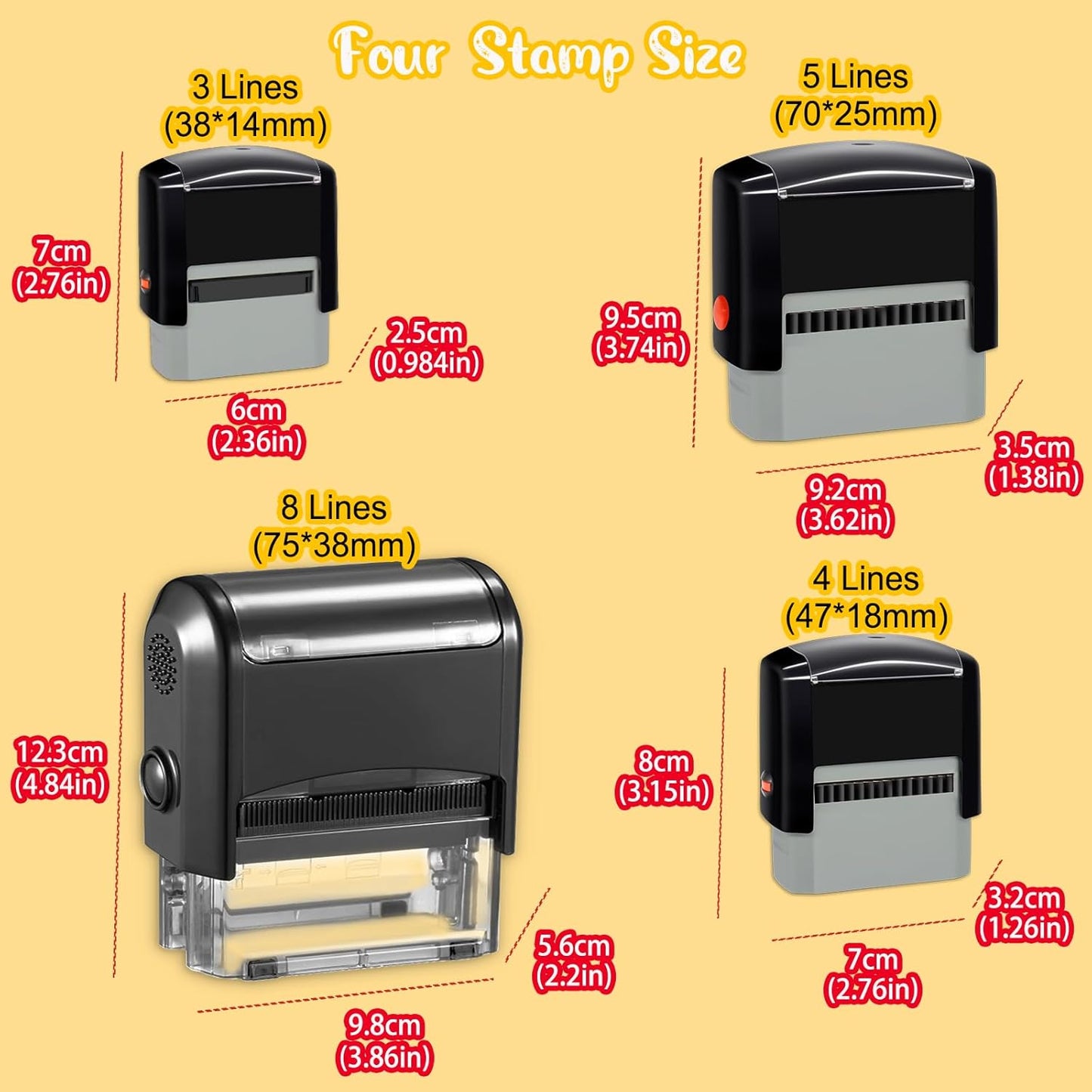 Personalized Stamp Custom Self-Inking Rubber Stamps for Business Customized Return Address with Name Date Up to 5 Lines-70x25mm