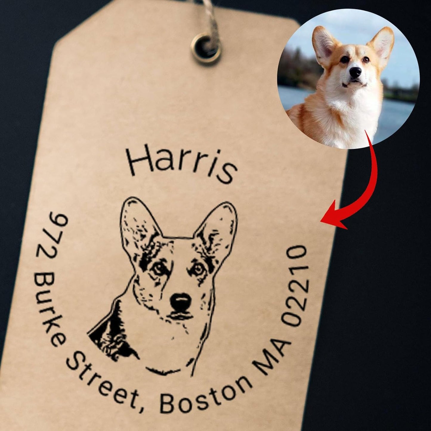 Custom Face Photo Stamp Self Inking Personalized Portrait Text Stamper Customized Name Logo Round Rubber Stamp for Office Return Address Stamper Funny Gifts for Pets Teacher Family Face