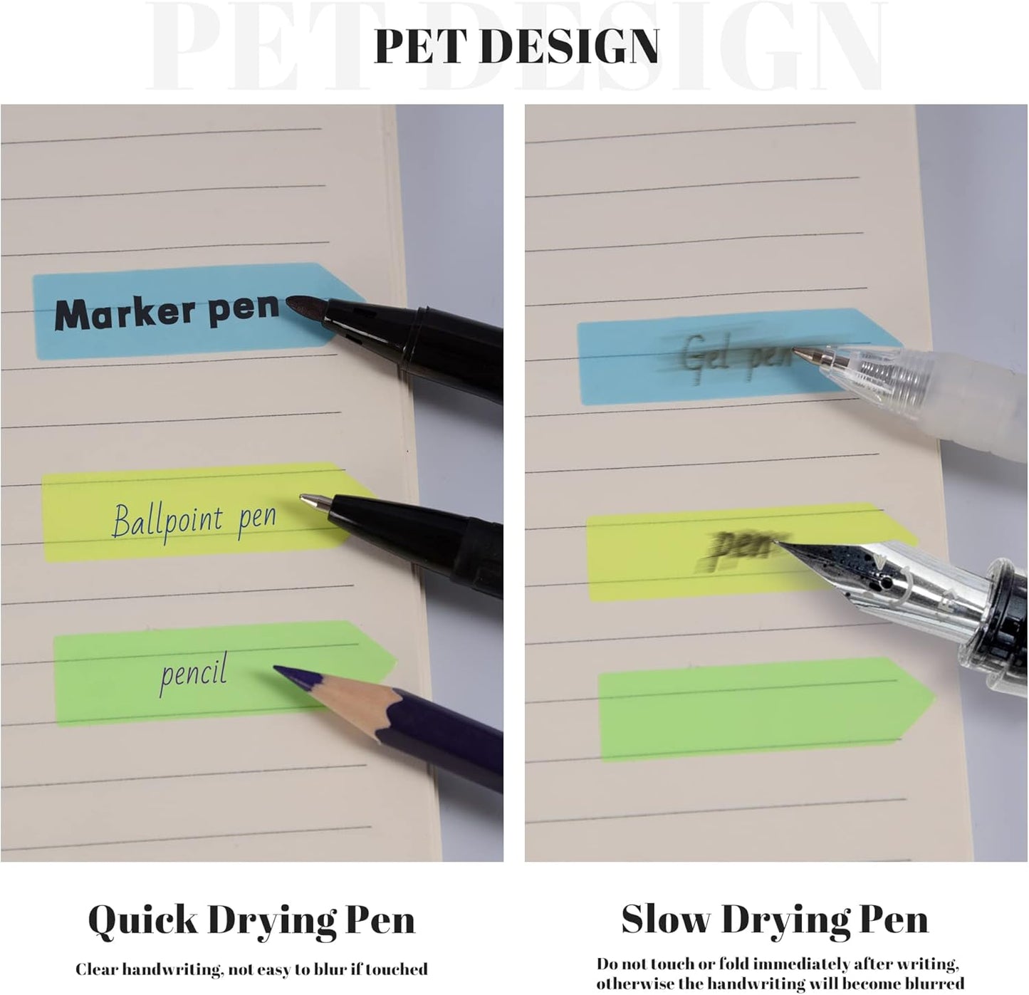 Golcellia Fluorescent Translucent Sticky Note Flags, 1200 Pcs Total, Pack of 10 Color Tabs, Arrow Index Tabs, Page Flag Markers