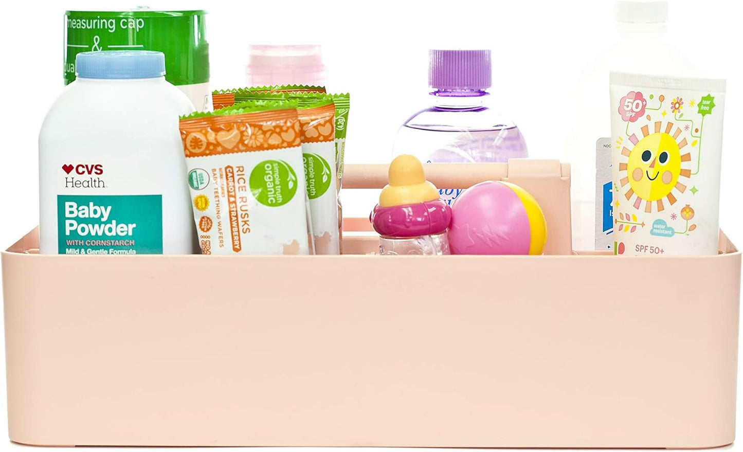 -Large Portable Caddy, DIY Dividers, 8 Compartments, School Office Supplies Home Organizer Basket with Handle Storage Organizer Made in USA (3 PACK, Indie Pink)