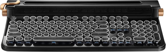 FINEDAY Keyboard 2.0 Plus, 2.4G Wireless & Bluetooth, 104 Keys, Blue Switch, 5000mAh, Retro Mechanical Keyboard with Korean/English Keycaps for PC/Mac/Phone (Korean Keycaps)