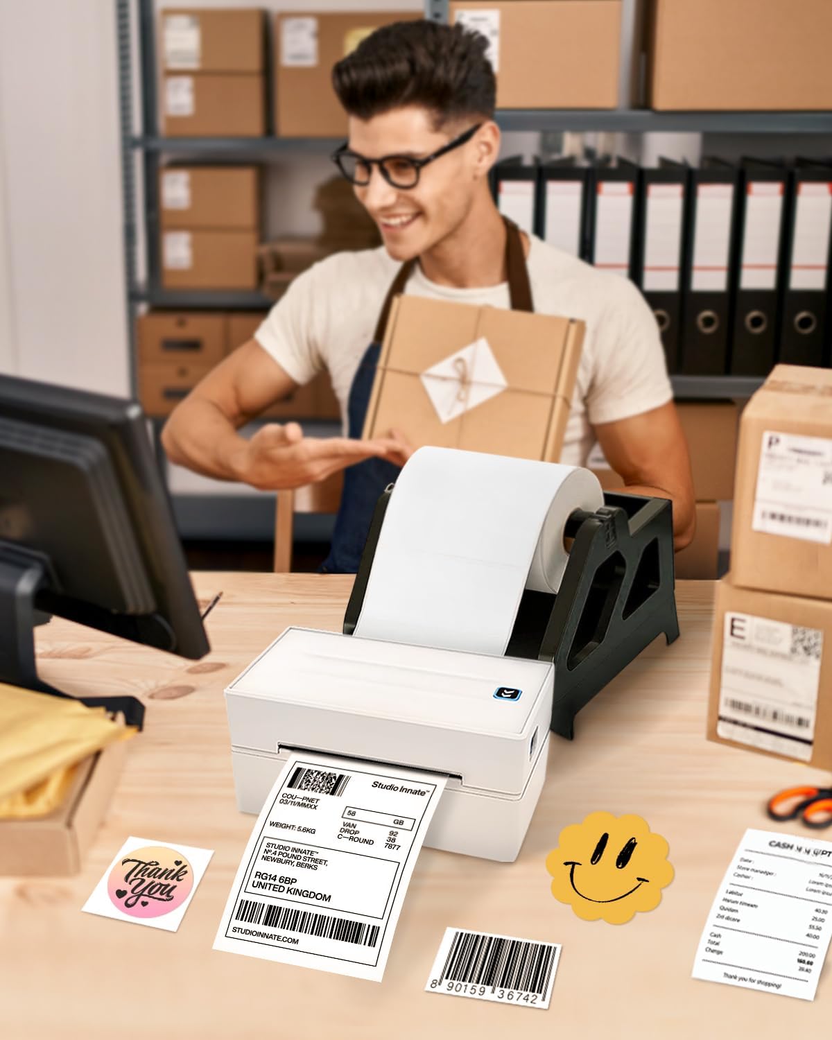 4x6 Thermal Labels, Shipping Address Label, Compatible with Most Thermal Printers, (Pack of 1000 4x6 Shipping Roll), Commercial Grade