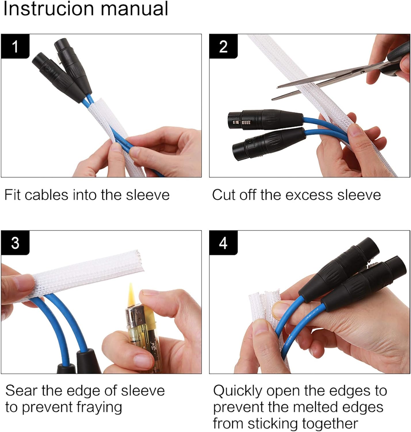 Alex Tech 10ft - 1.25 inch Cord Protector Wire Loom Tubing Cable Sleeve Split Sleeving for USB Cable Power Cord Audio Video Cable - Protect Cat from Chewing Cords - White