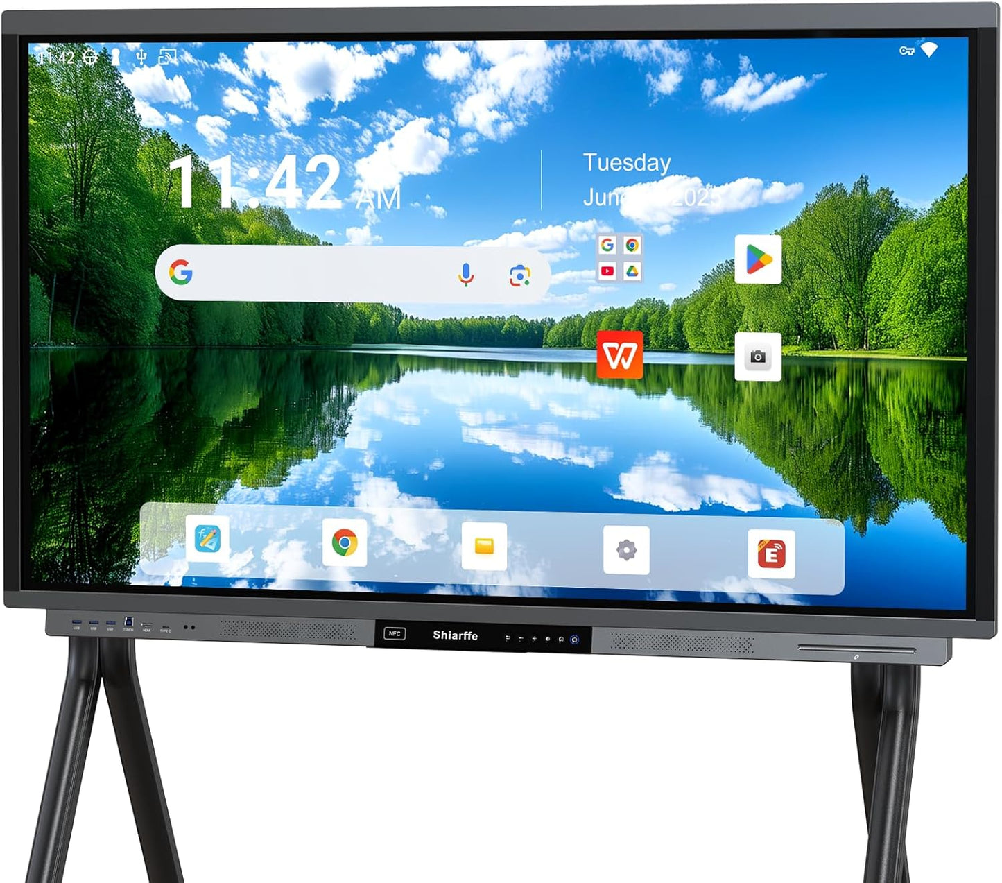 Shiarffe R9 4K 55" Smart Board, Flagship CPU 16 GB RAM + 256 GB ROM, Compatible with Google Play Store, OTA Software Updates, Smartboard for Classroom Office Hybrid Work