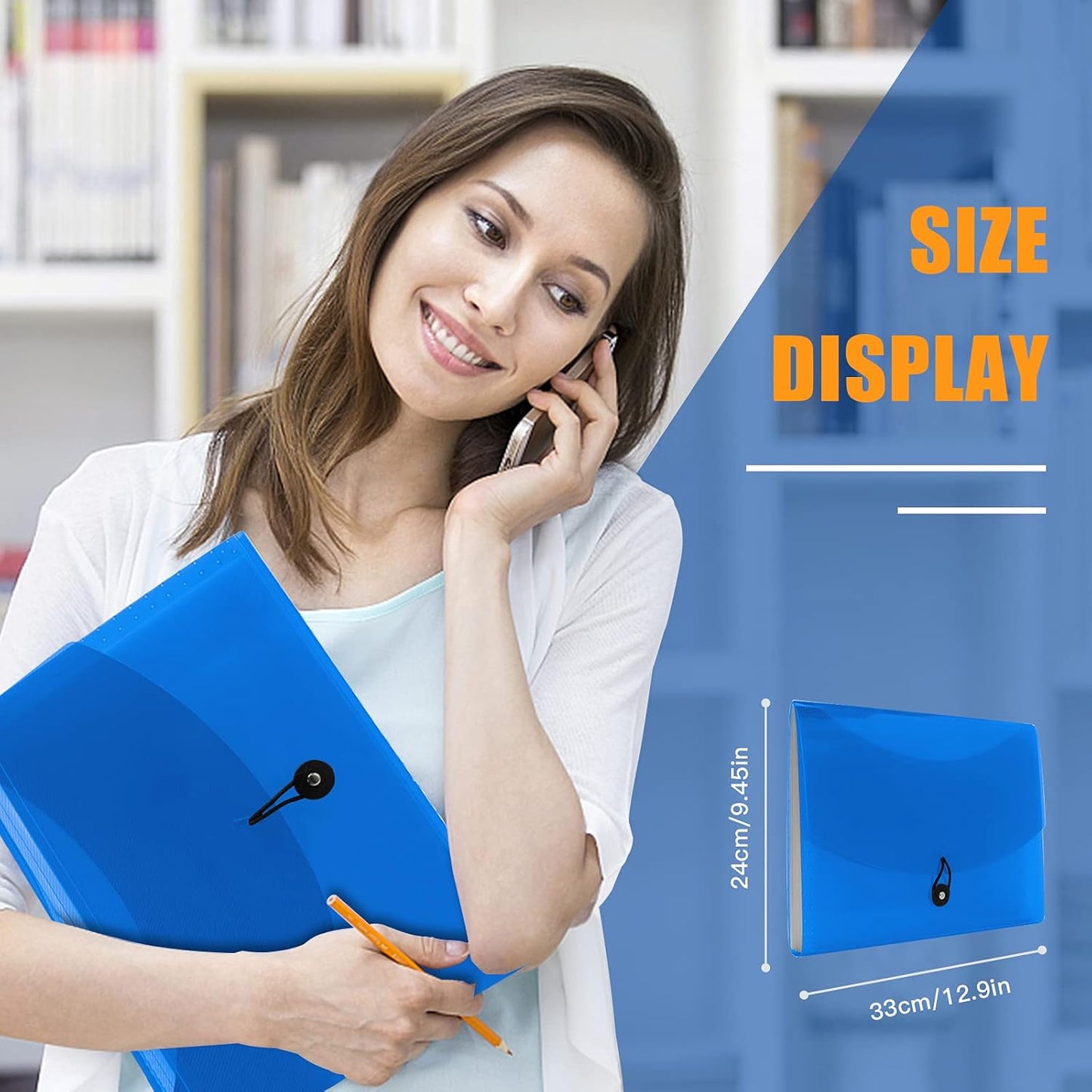 5 Pack 7 Pocket Expanding File Folder with Colored Tabs, A4 Letter Size Accordian File Paper Document Folder Organizer Bill/Paper/Document/Receipt Folders for Office Home Paperwork, Color