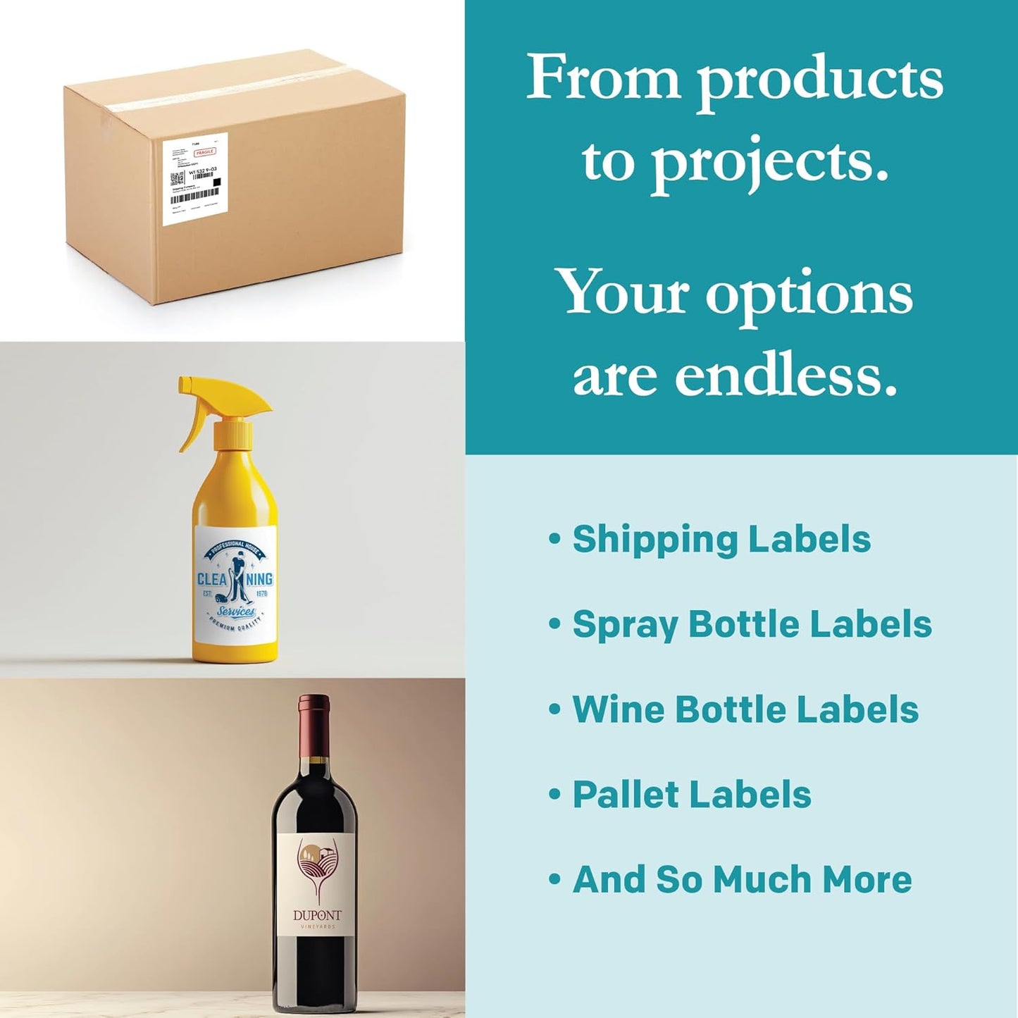 Premium Label Supply White Sticker Shipping Labels – 4.25" x 5.5" – Laser/Inkjet Compatible – (4 per Sheet), 500 Sheets – 2000 Total Adhesive Labels