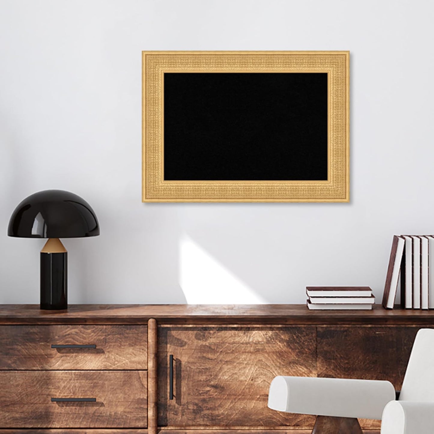 Amanti Art Black Cork Board for Wall, 22x30 Vision Board with Gold Wood Frame, Medium Corkboard Office Decor for Home Organization, Traditional Corkboard Pinboard to Display Items for Home