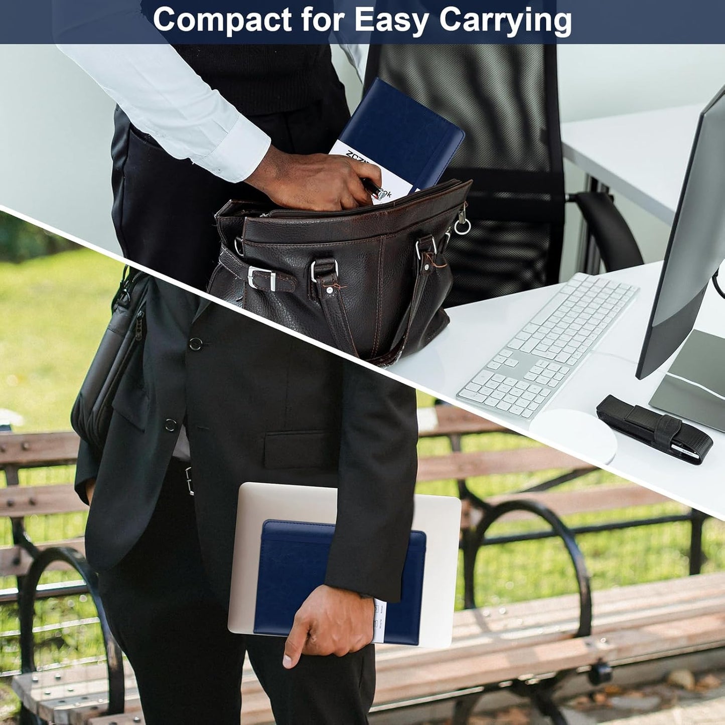 ZCZN 6 Pack Lined Journal Notebooks, 192 Pages A5 Hardcover Leather Journals for Work,Writing,School & Travel, College Ruled Journaling Notebooks for Notes Taking,Diary Notepad (Blue*6)