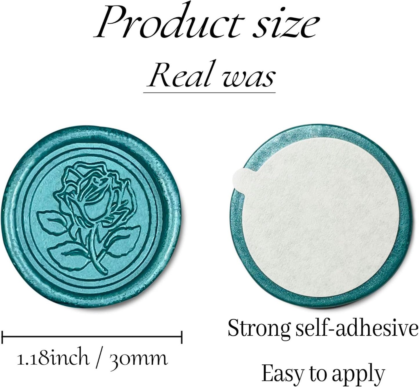 25Pcs Wax Seal Stickers Handmade Envelope Seals Self Adhesive Wax Stickers for Wedding Party Invitations, Envelope, Gift Wrap, Christmas(Rose Style, Duck Green)
