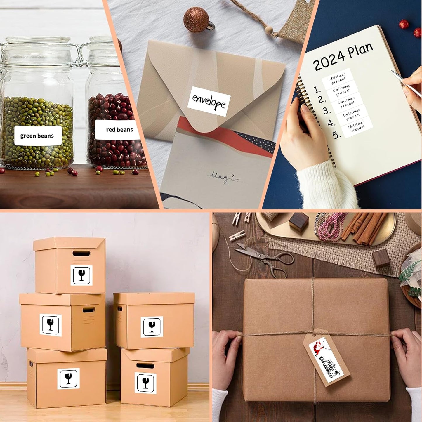 30 UP 15000 Stickers 500 Sheets 1" x 2-5/8" Shipping Return Address Labels for Laser Inkjet Printer, White Blank Mailing Labels