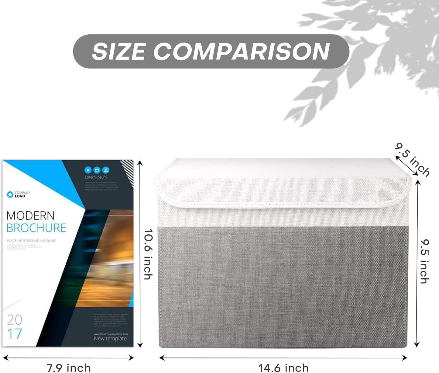 Large 22 Quart Linen Fabric Foldable Storage Bin Cube Organizer Basket with Flip-Top Lid & Handles, Clothes Blanket Box for Home, Office, Closet, Gray & White, 4 Pack 14.6 x 9.5 x 9.5”