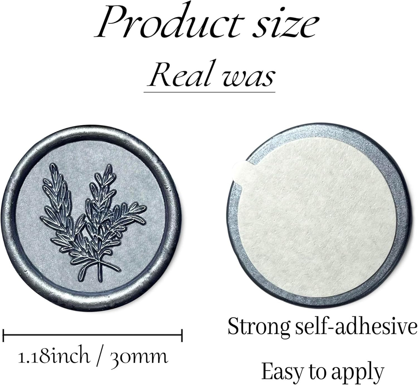 50Pcs Wax Seal Stickers Handmade Envelope Seals Self Adhesive Wax Stickers for Wedding Party Invitations, Envelope, Gift Wrap, Christmas(Rosemary Style, Gray Blue)