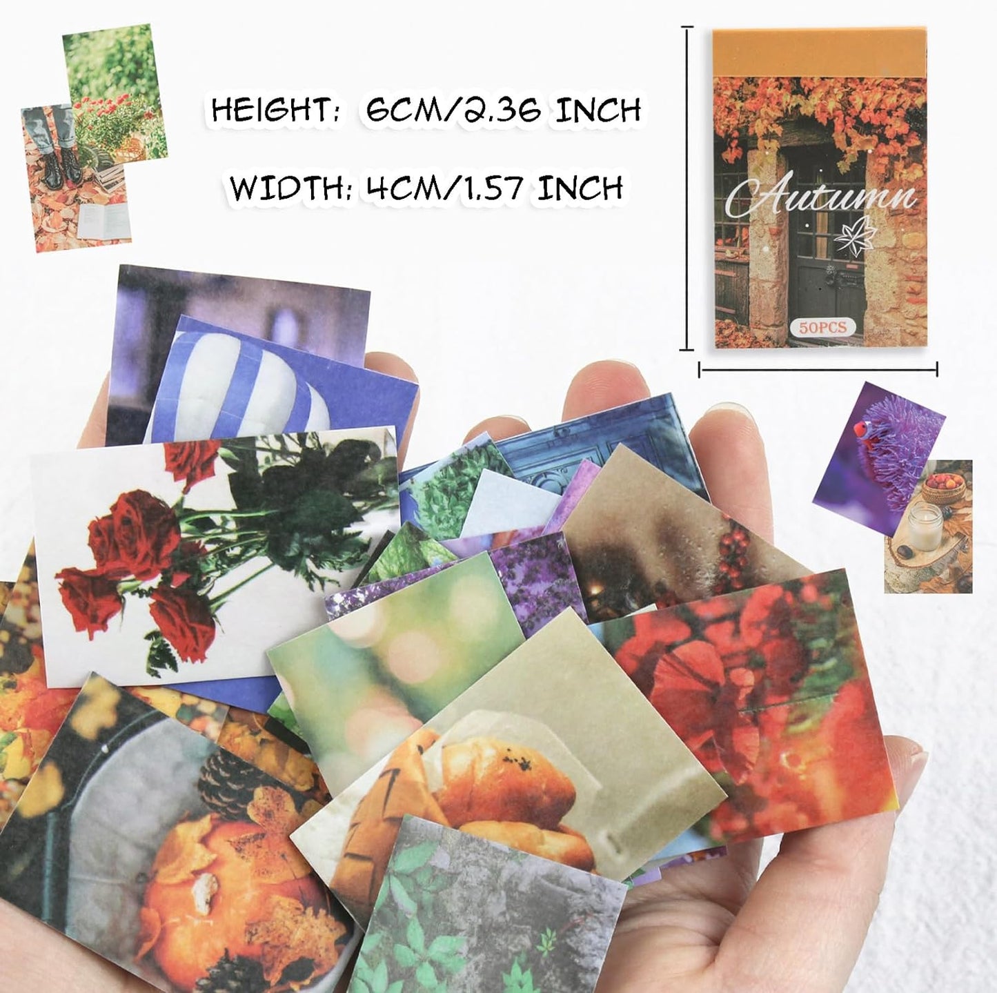 Washi Stickers, 6 Sets 300 Pcs Aesthetic Sticker Book for DIY Journaling, Journaling Supplies for Bullet Journal Art Diary Card Craft Gifts Planner Notebook.