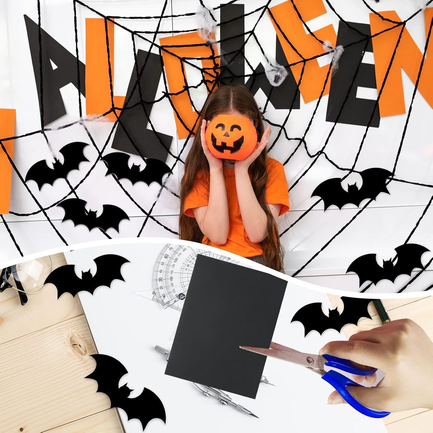 24 Sheets Black Cardstock 8.5 x 11 Black Paper, Goefun 80lb Card Stock Printer Paper for Halloween, Invitations, Scrapbooking, Crafts, DIY Cards