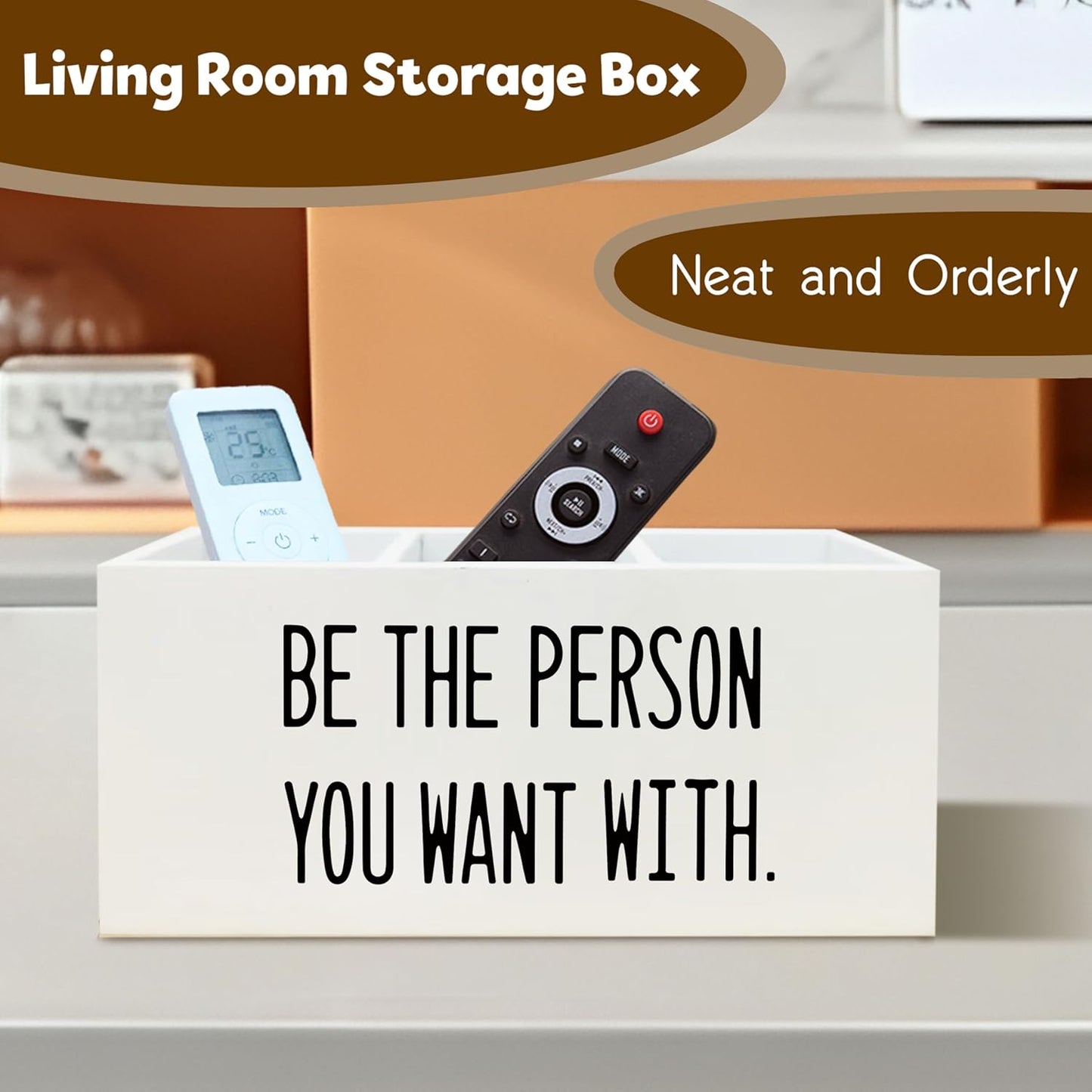 Be the Person You Want With Office Decor Pen Holder for Desk, Motivational Gifts for Human Resources signs, Motivational Wooden Pencil Holder Office Desk Accessories