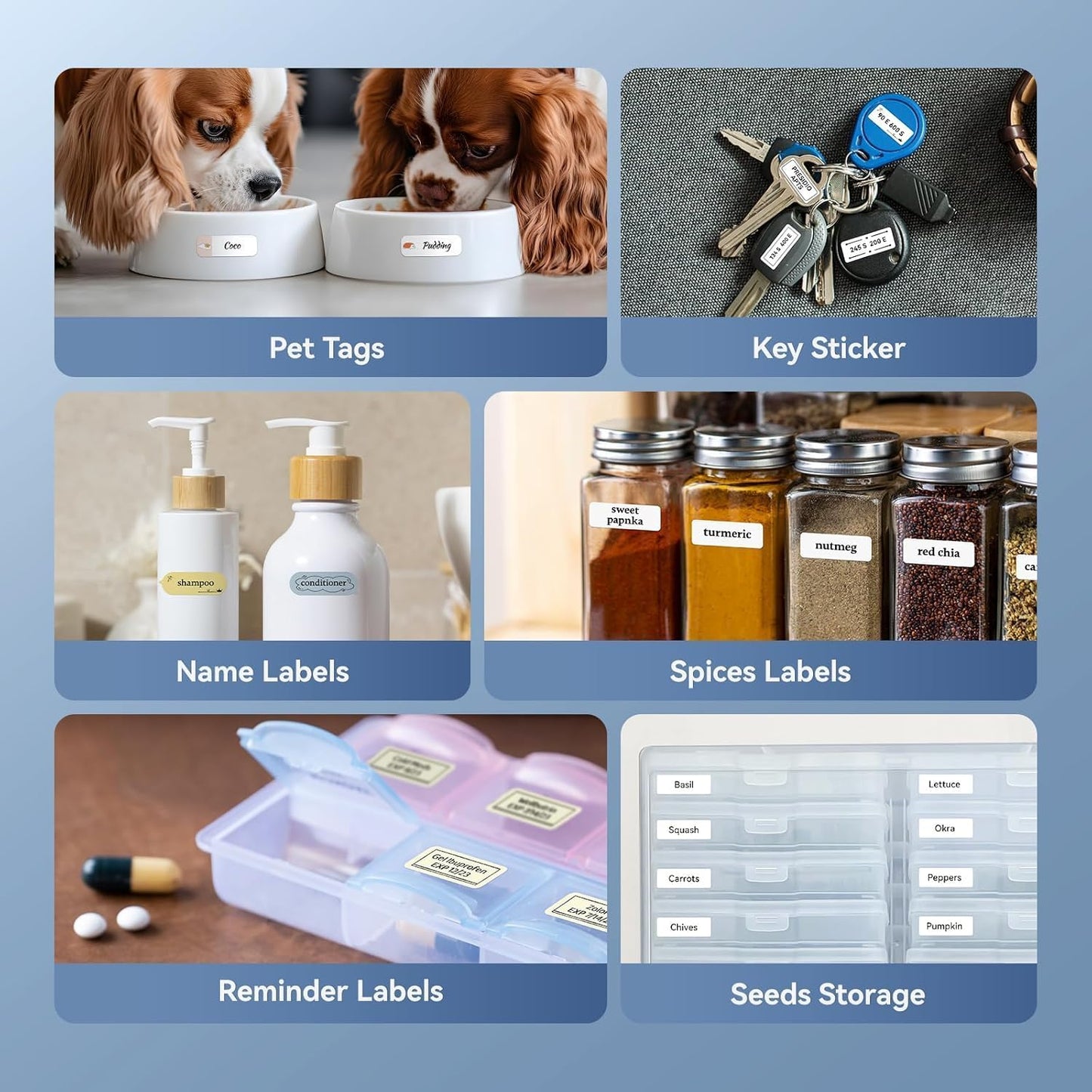 DEEPIN Label Maker Machine Portable Bluetooth Label Maker with Tape, Thermal Label Printer Multiple Templates for Phone, Mini Label Sticker Printer for Business Office Organization Black