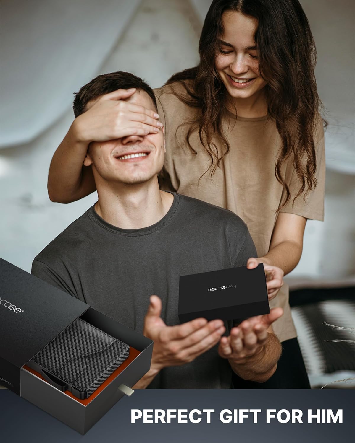 typecase Tactical Wallet for Men Card Holder: Pop Up Card Case, Genuine Leather, Smart, RFID Blocking, Slim, Minimalist, Thin, Front Pocket - 9-13 Card Capacitiy, ID Window, Money Clip (Carbon Fiber)