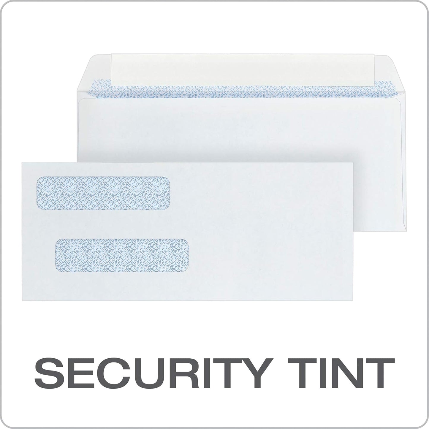 Quality Park #8 Double Window Envelopes, Self Seal Security Envelopes for QuickBooks Checks, 3 5/8" x 8 11/16", 24 lb White, 500 per Box (QUA50766) (Pack of 5)