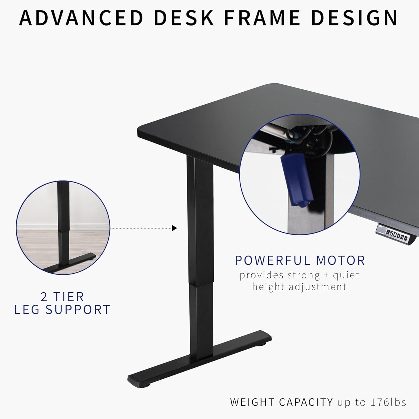 VIVO Electric 60 x 24 in Standing Desk, Memory Height Adjustment, 1B Series, One-Piece White Top, White Frame, DESK-KIT-1W6W