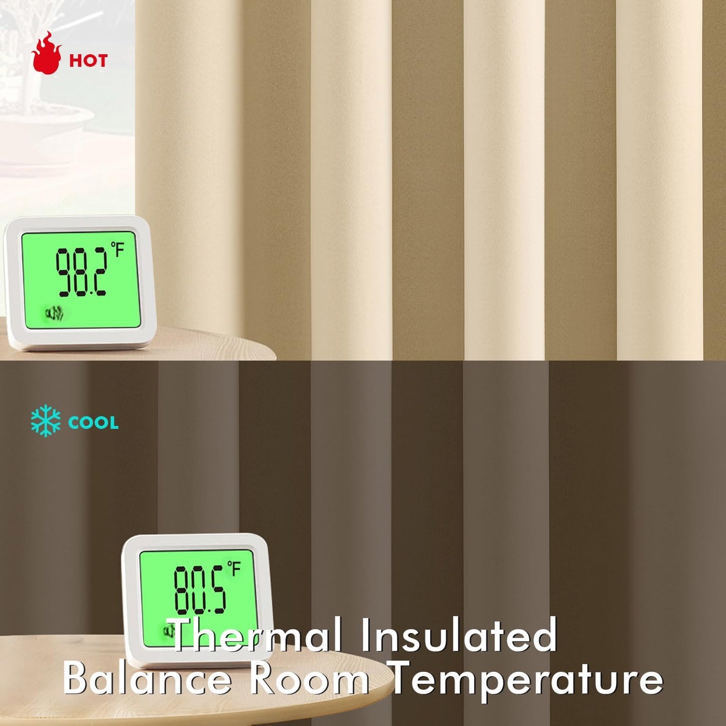 MIULEE Short Curtains for Windows - Cream Beige Blackout Half Window Curtains Thermal Insulated Privacy Drapes for Kitchen Bedroom Bathroom Grommet Top Small Basement Tiers W40 x L36 Inch 2 Panels