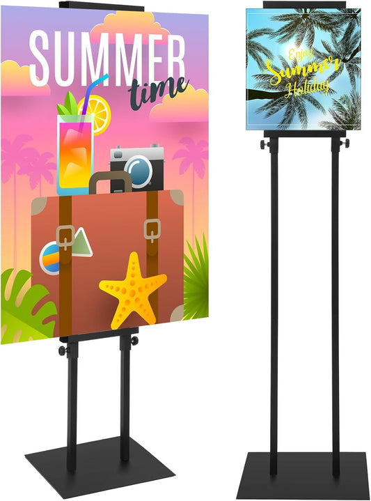 Blulu 2 Pcs Poster Stand for Display Heavy Duty Sign Holder 74.8 Inches Adjustable Poster Board Double Side Banner Stand with Base for Indoor Outdoor Board Foam Display