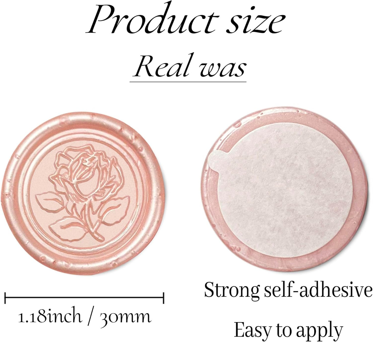 25Pcs Wax Seal Stickers Handmade Envelope Seals Self Adhesive Wax Stickers for Wedding Party Invitations, Envelope, Gift Wrap, Christmas(Rose Style, Pink)