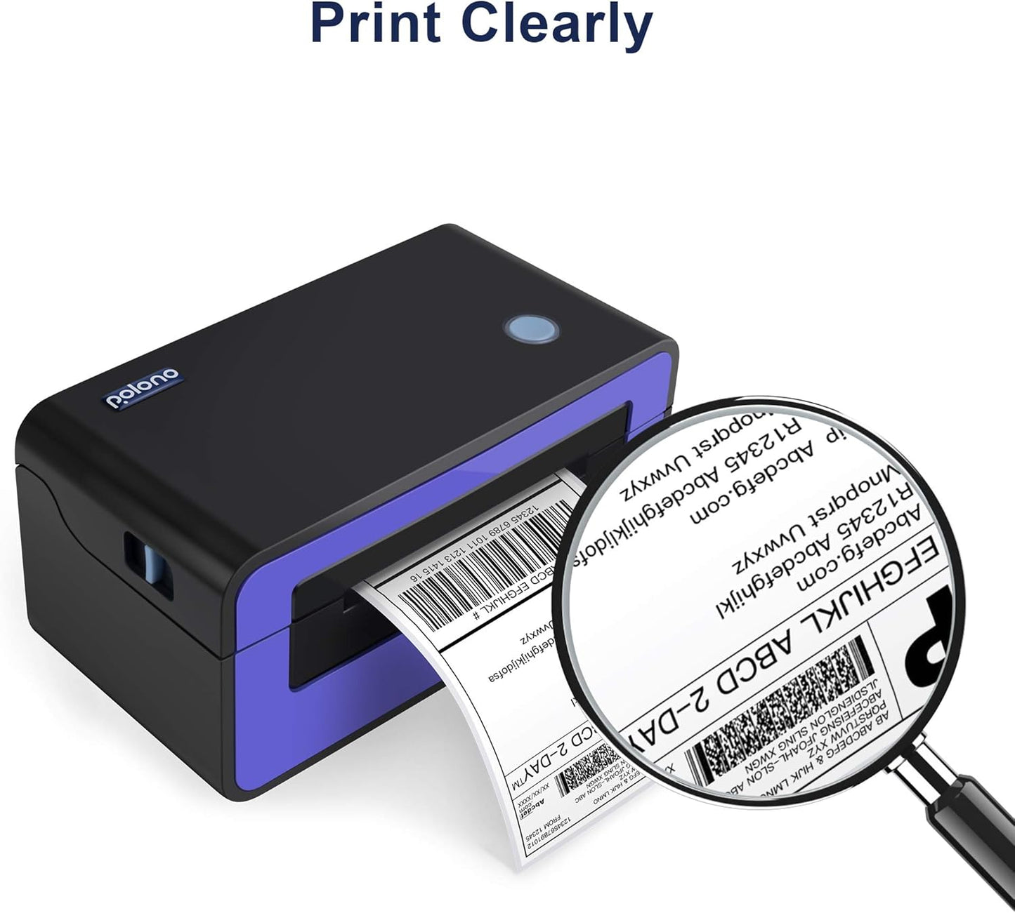 POLONO Genuine 4" x 6" Direct Thermal Shipping Label, Thermal Label (Pack of 500), Perforated Fanfold Labels Compatible with POLONO PL80E, PL70E, PL60 Label Printer, BPA & BPS Free, Commercial Grade