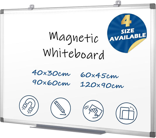 S SWANCROWN Magnetic Whiteboard 18 x 24 Inch Dry Erase Board Wall Mounted White Board for Meeting/Planning/Displaying