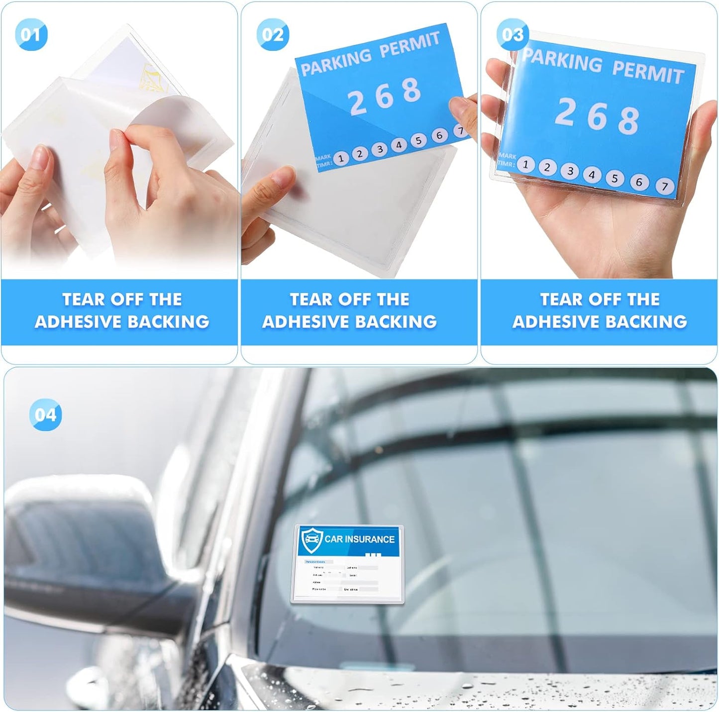 Chinco 30 Pcs Self Adhesive Pockets, Bin Labels for Storage Bins, Clear Pocket Label Sleeves, Plastic Index Card Holder with Top Open for Organizing Bins Box Drawer(4 x 3 Inch)