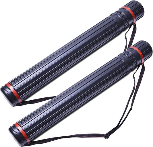 Poster Tubes,2Pack Extendable Poster Tube Expand from 24.5" to 40" with Adjustable Shoulder Strap Lids and Lable,Waterproof Telescoping Blueprint Art Document Storage Transport Carrying Tube