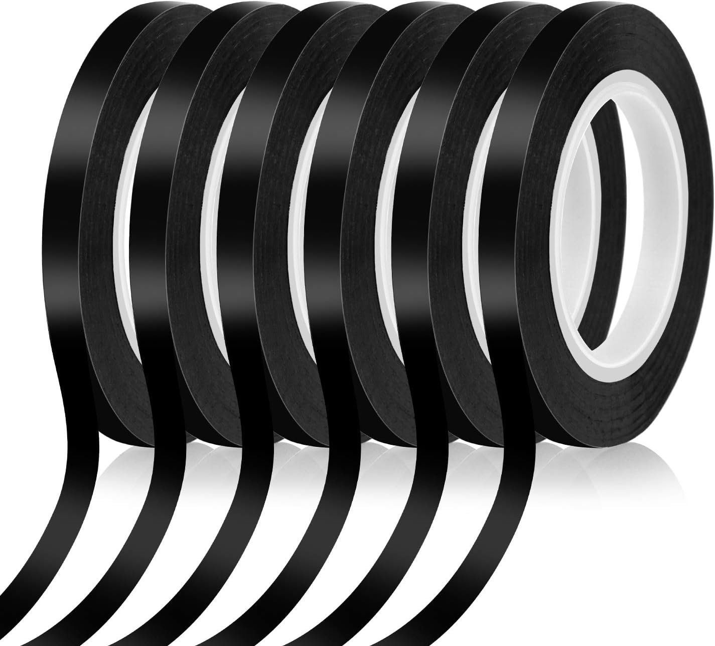 Audab 6 Rolls 1/4 Pinstripe Tape Vinyl Chart /White Board Tape Lines Dry Erase Whiteboard Thin Tape Pinstriping Graphic Grid Marking Tape