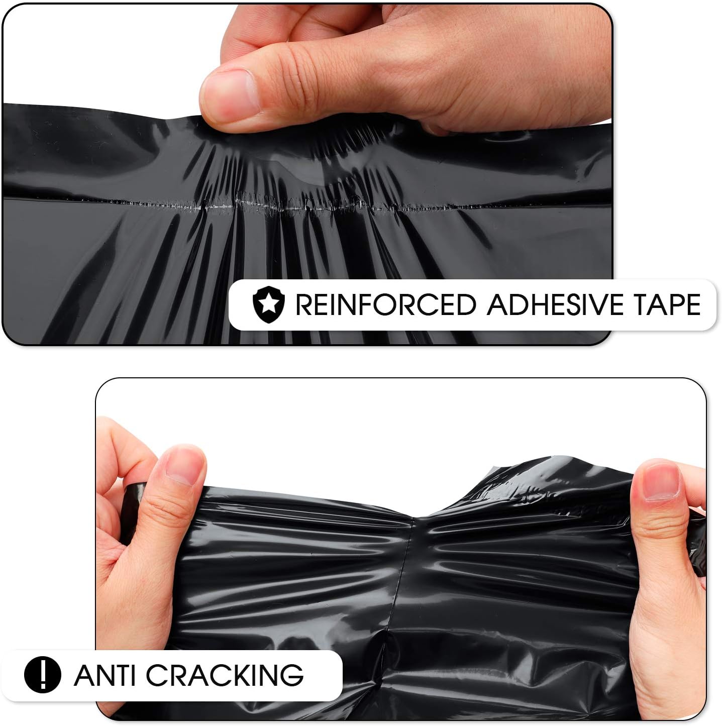 Metronic Poly Mailers 12X15.5 200 Pack, Strong Adhesive Shipping Bags for Clothing, Waterproof and Tear-Proof Shipping Envelopes, Mailers Poly Bags Packaging Bags for Business in Black