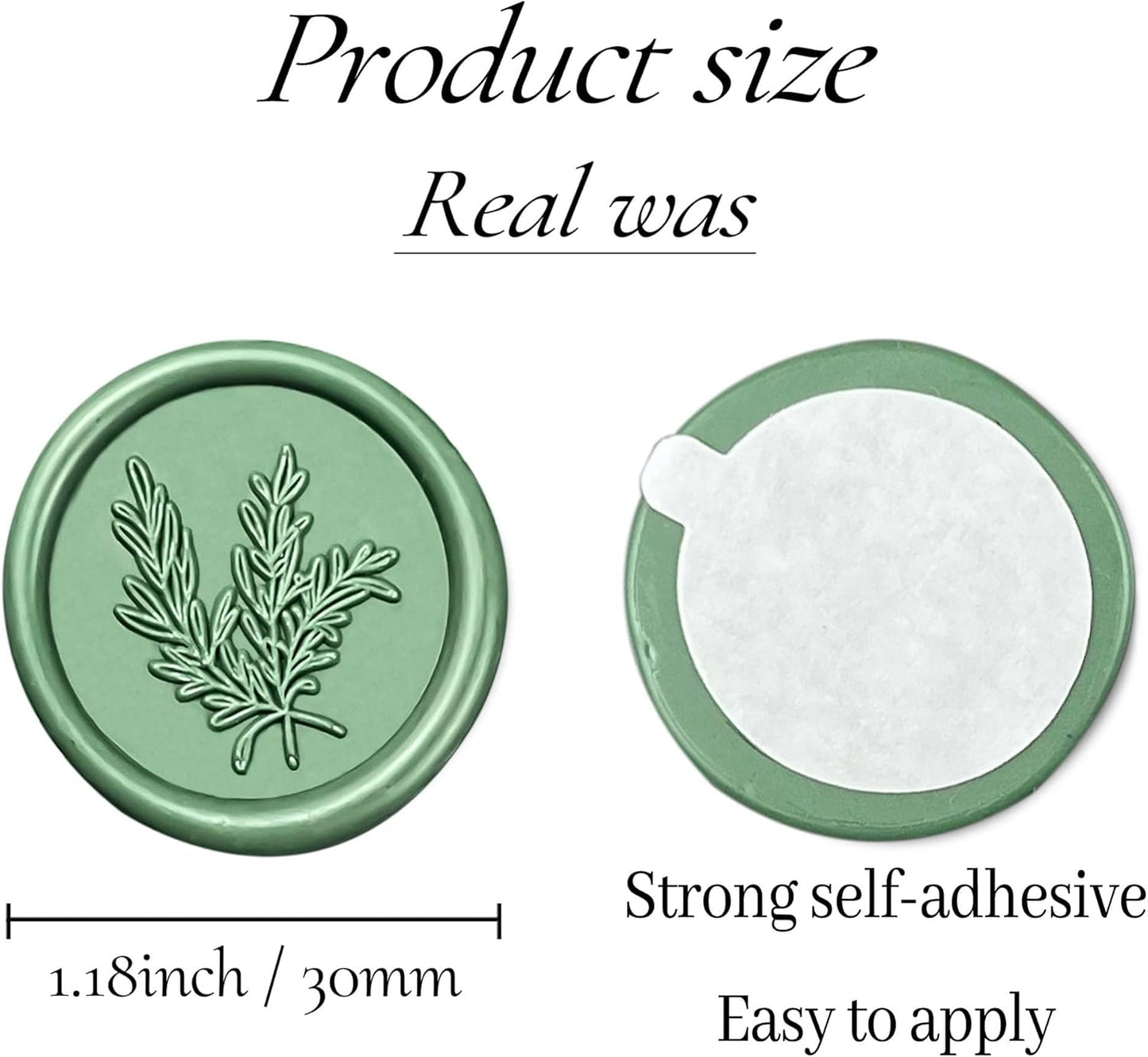 25Pcs Wax Seal Stickers Handmade Envelope Seals Self Adhesive Wax Stickers for Wedding Party Invitations, Envelope, Gift Wrap, Christmas(Rosemary Style, Olive Green)