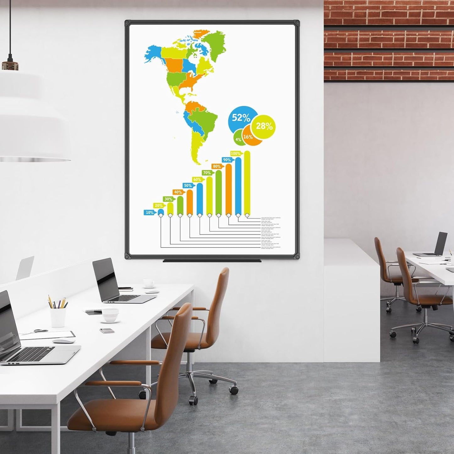 JILoffice Magnetic Whiteboard/White Board, Dry Erase Board 40 x 30 Inch, Black Aluminum Frame Wall Mounted Board for Office Home and School