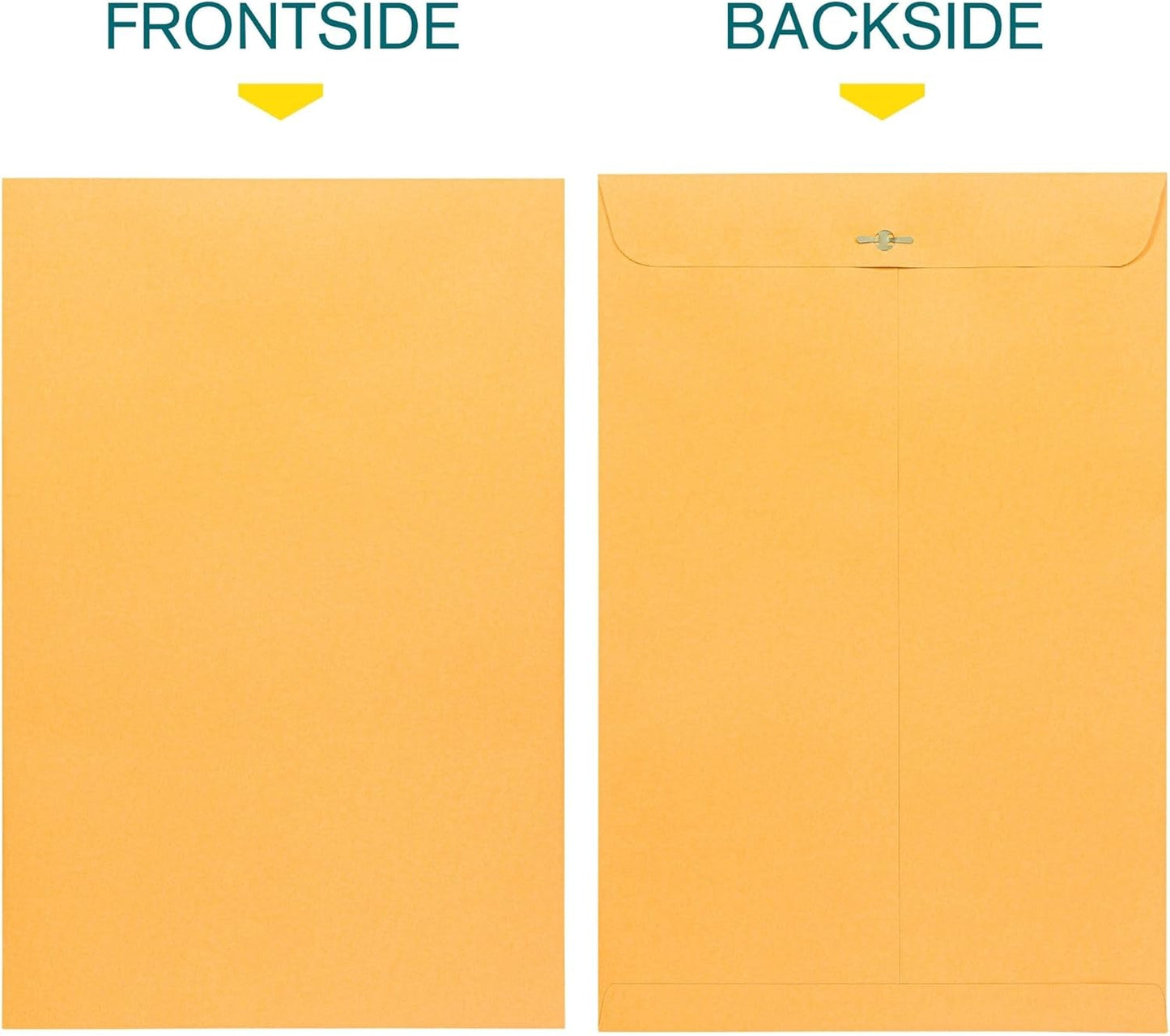 EnDoc 10 x 15 Clasp Envelopes - 100 Pack Brown Kraft Catalog Mailing Gummed Seal Envelope - 28lb Heavyweight 10x15 Inches Manila Envelopes for Home, Office, Business, Legal or School