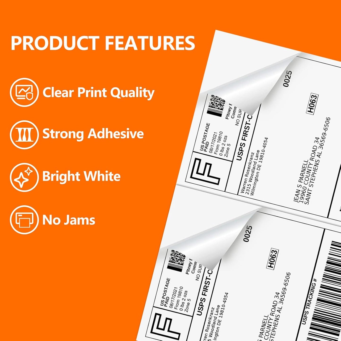 8000 Half Sheet Laser/Ink Jet Shipping Labels Mailing Labels 5-1/2" X 8-1/2"