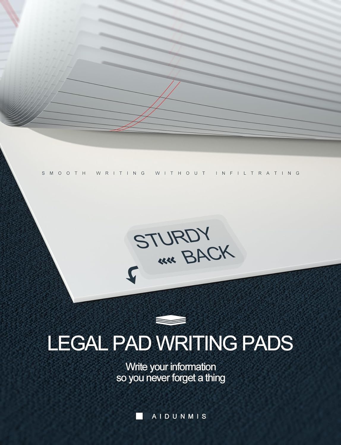 10 Pack Legal Pads Writing Pad 5x8 Inch Lined Writing Note Pads Grocery List Notepad Narrow Ruled Writing Pads 5x8 White Small Legal Pad 30 Sheets To Do Notepad 80GSM Paper for School, College, Office