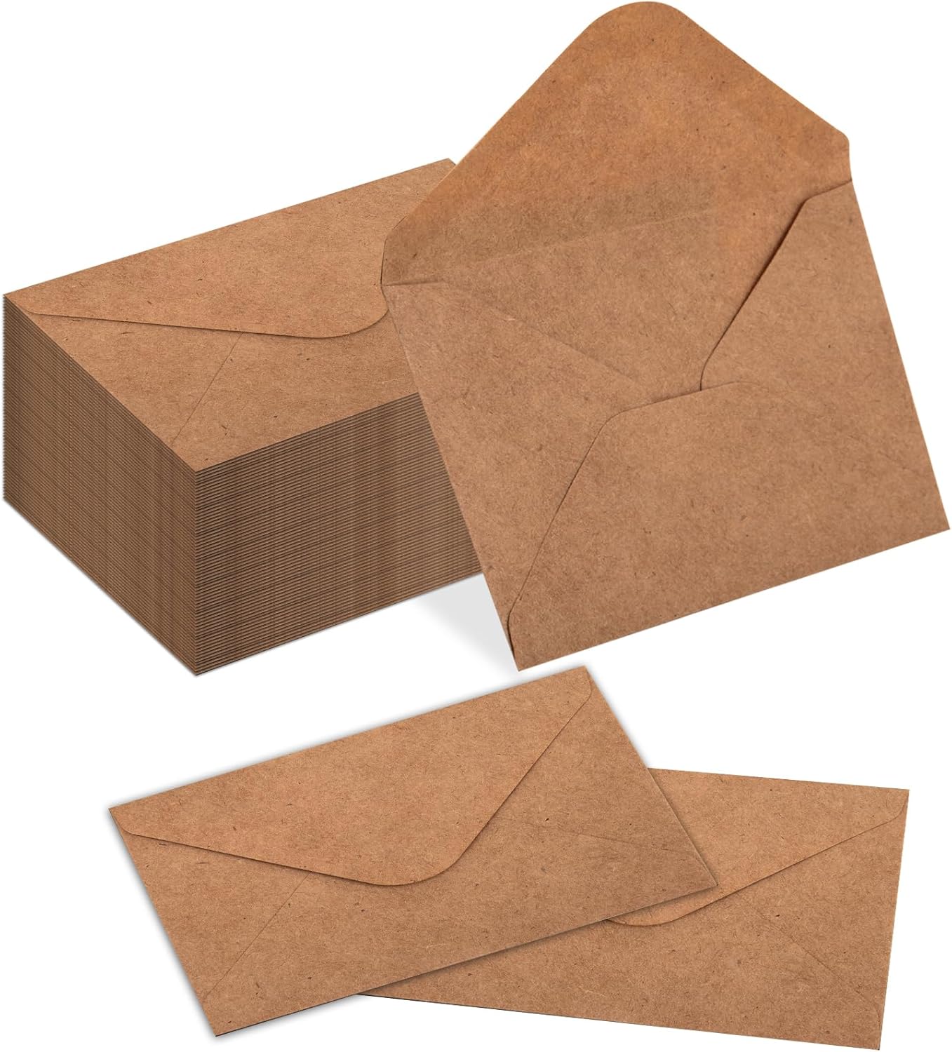 180 Packs Gift Card Mini Envelopes Small Envelope with Gummed Seal, Paper Business Card Envelopes, Bulk Tiny Envelope Pockets for Small Note Cards, 4 x 2.7 Inches (Kraft Brown)