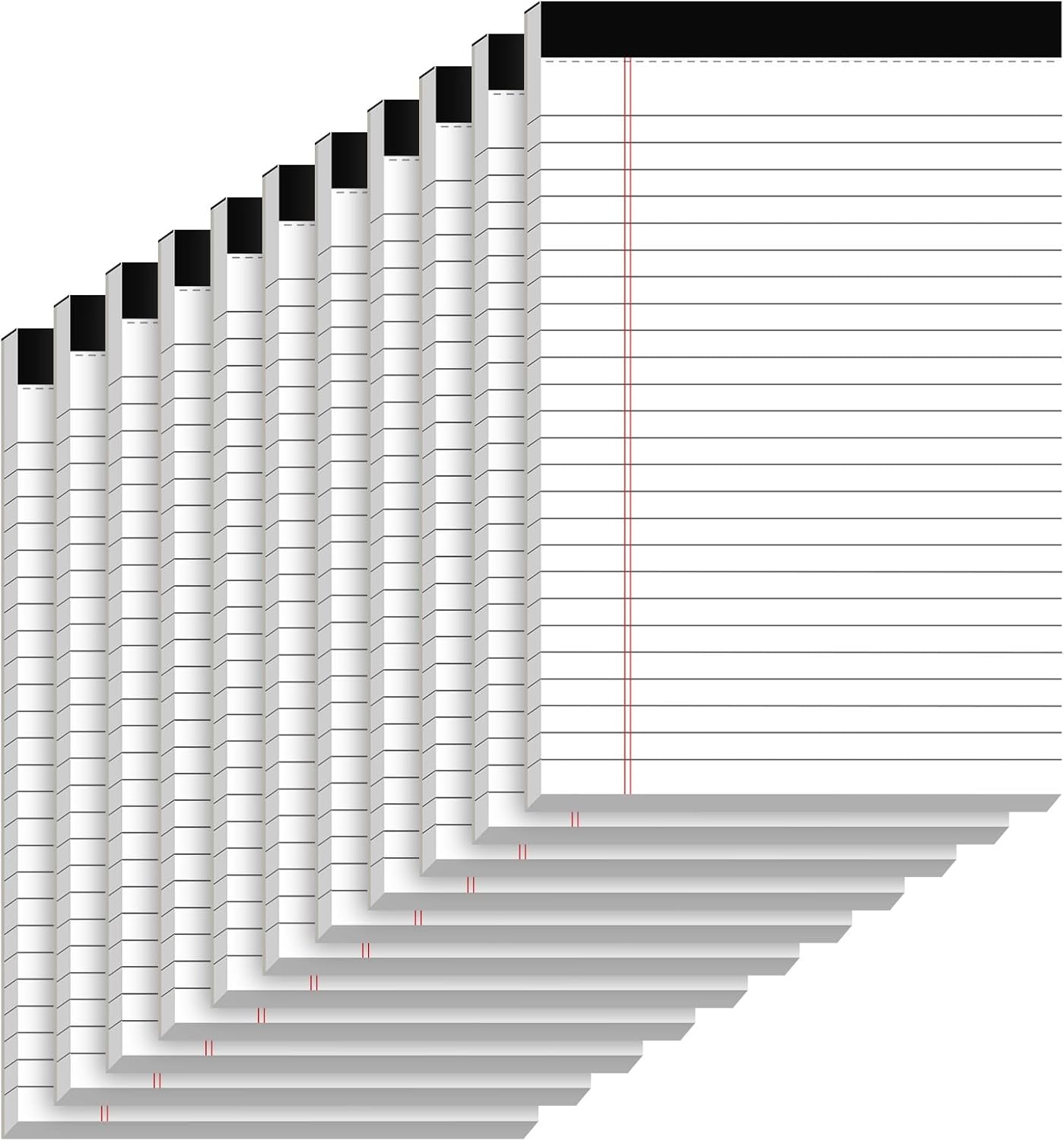 10 Pack of Legal Pad Writing Pads 5" x 8" Notepad 80gsm Recycled Paper Small Legal Pads 25 Lines Note Pads Perforated Legal Pads 30 Sheets Double-Sided Printing Legal Pads for School, College, Office