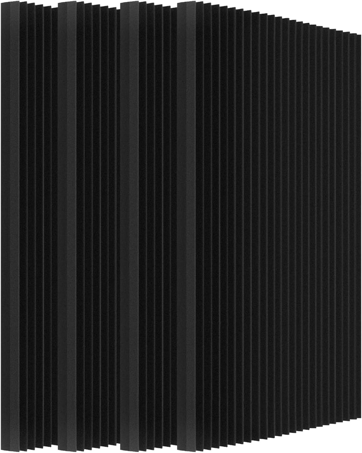 4 Pack Acoustic Foam Panels, 48 x 24 x 2" Sound Absorbing Panels High Density Studio Wedge Tiles for Home,Office, Recording Room, Studio (Black 4 Pack, 48 x 24 x 2 Inch)