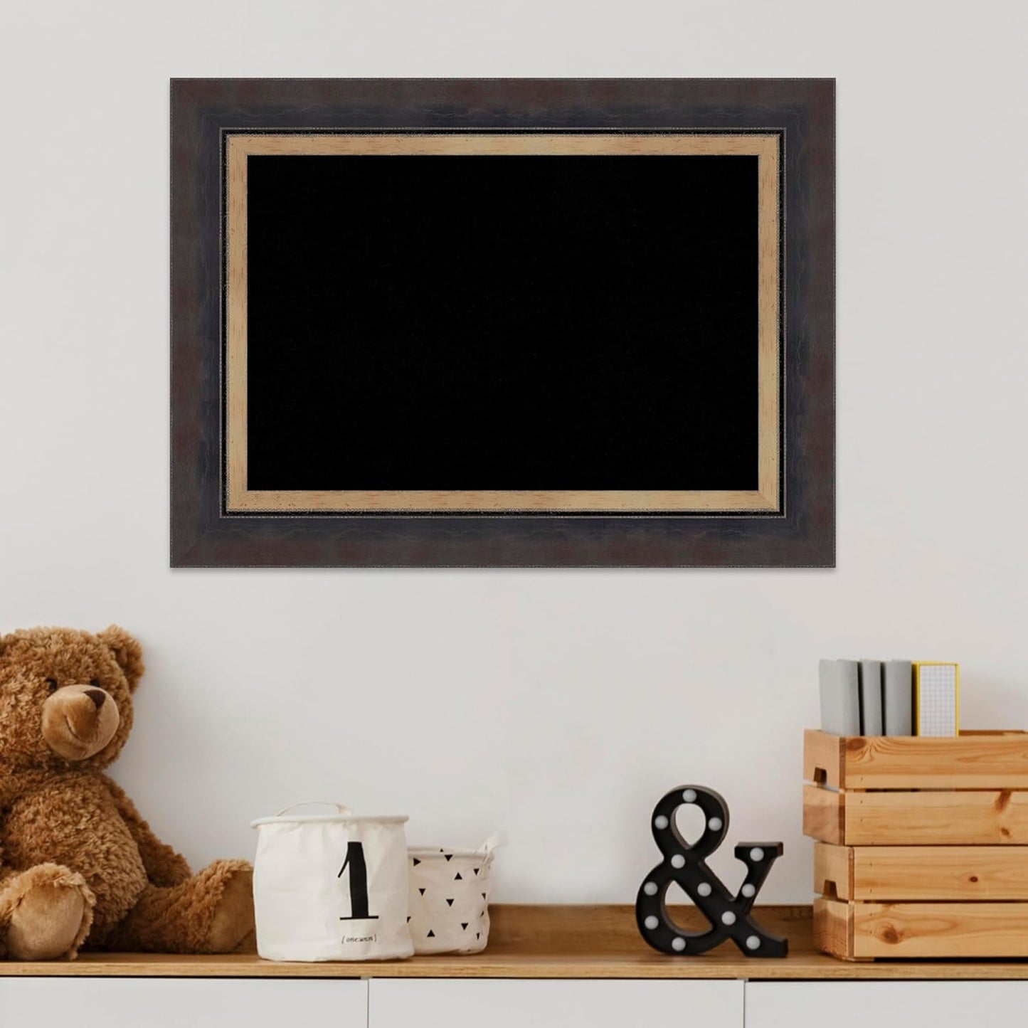 Amanti Art Black Cork Board for Wall, 17x23 Vision Board with Black Wood Frame, Small Corkboard Office Decor for Home Organization, Casual Corkboard Pinboard to Display Items for Home Organization in